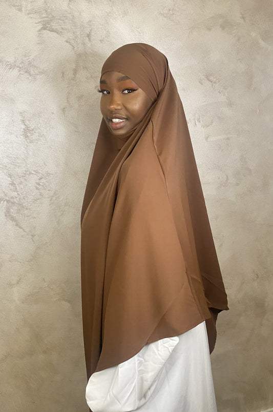 Khimar XL en Soie De Médine Luxe Marron