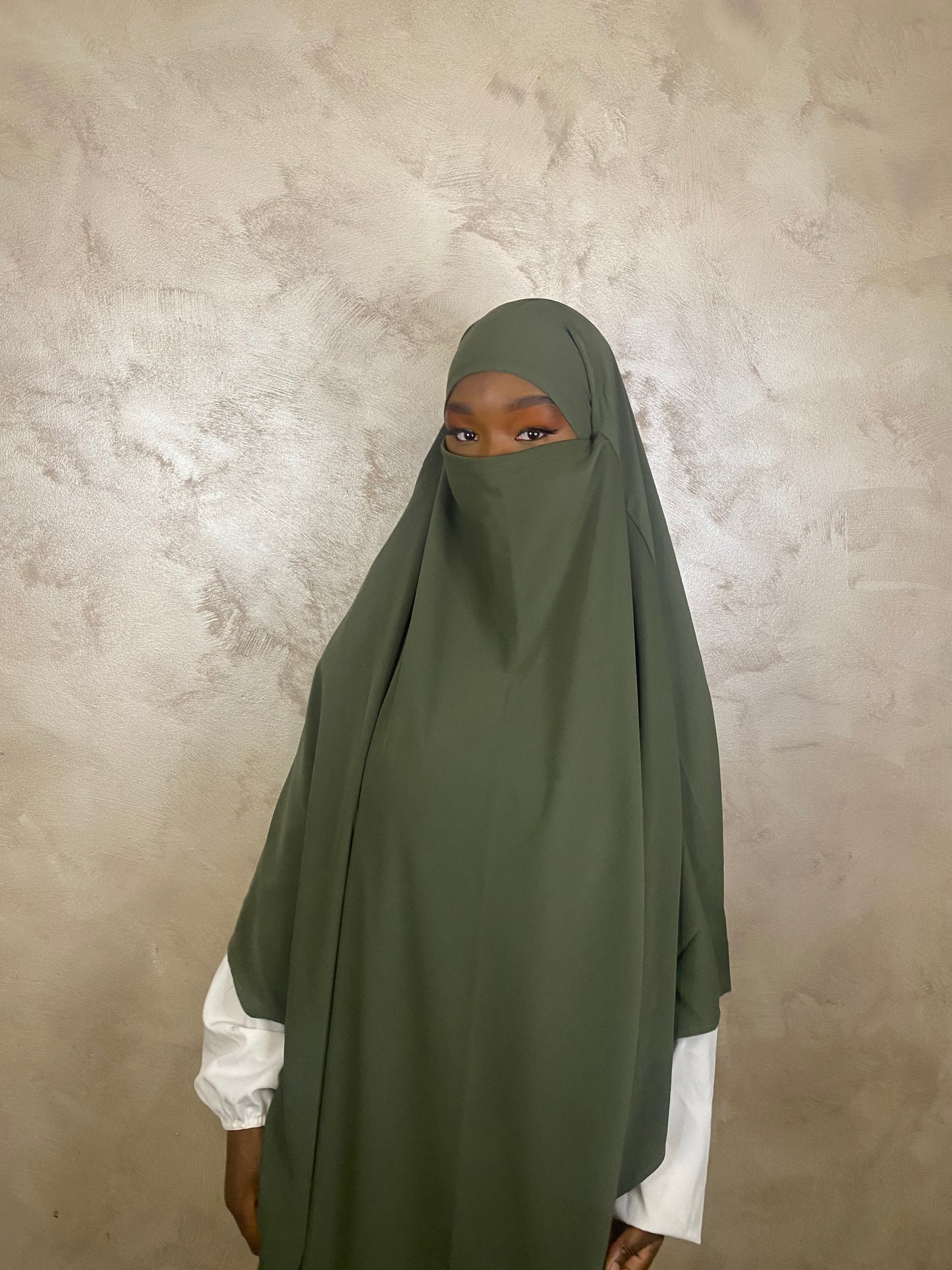 Khimar XL en Soie de Médine Luxe Kaki