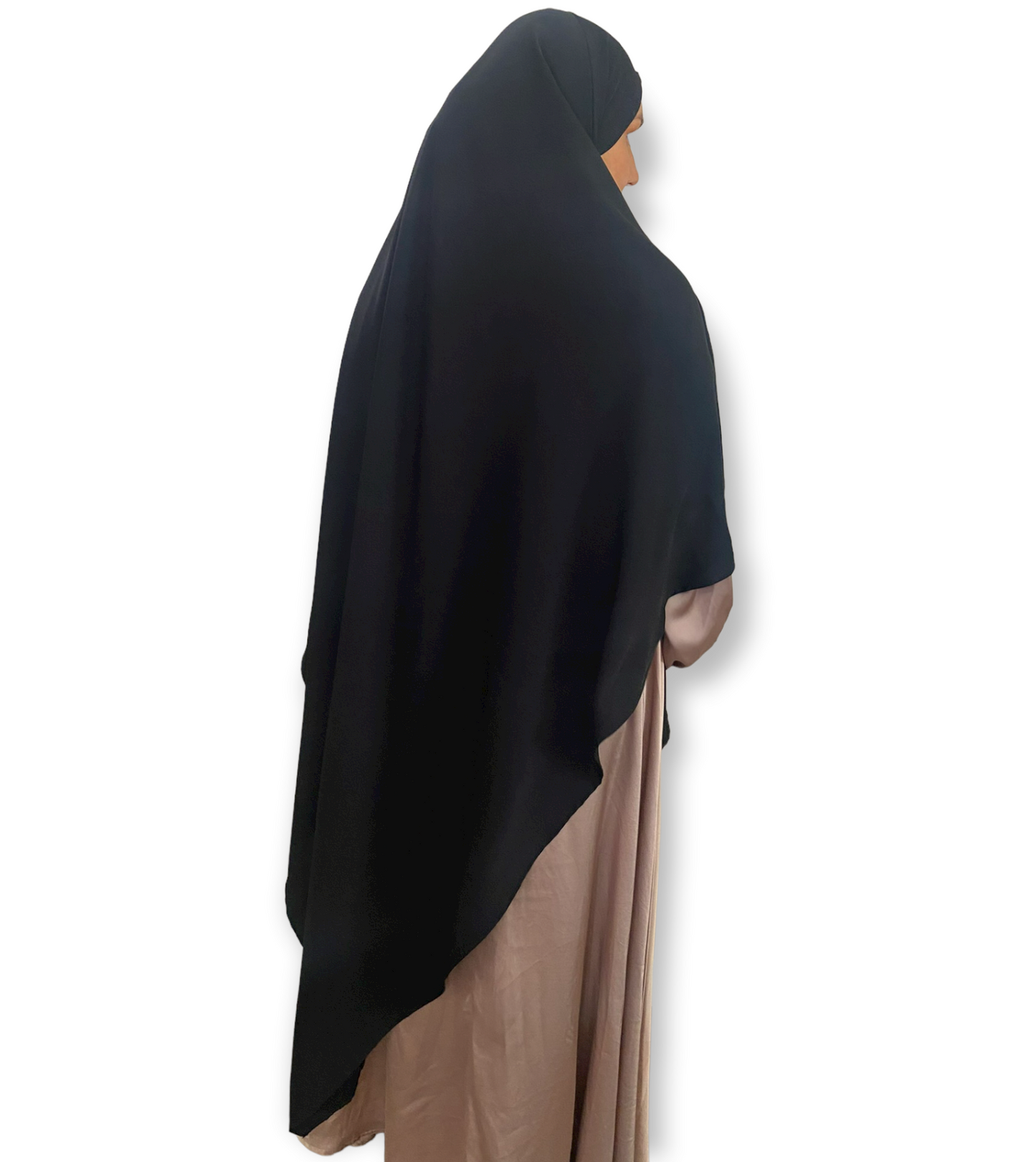 Khimar XL en Soie de Médine Luxe Noir