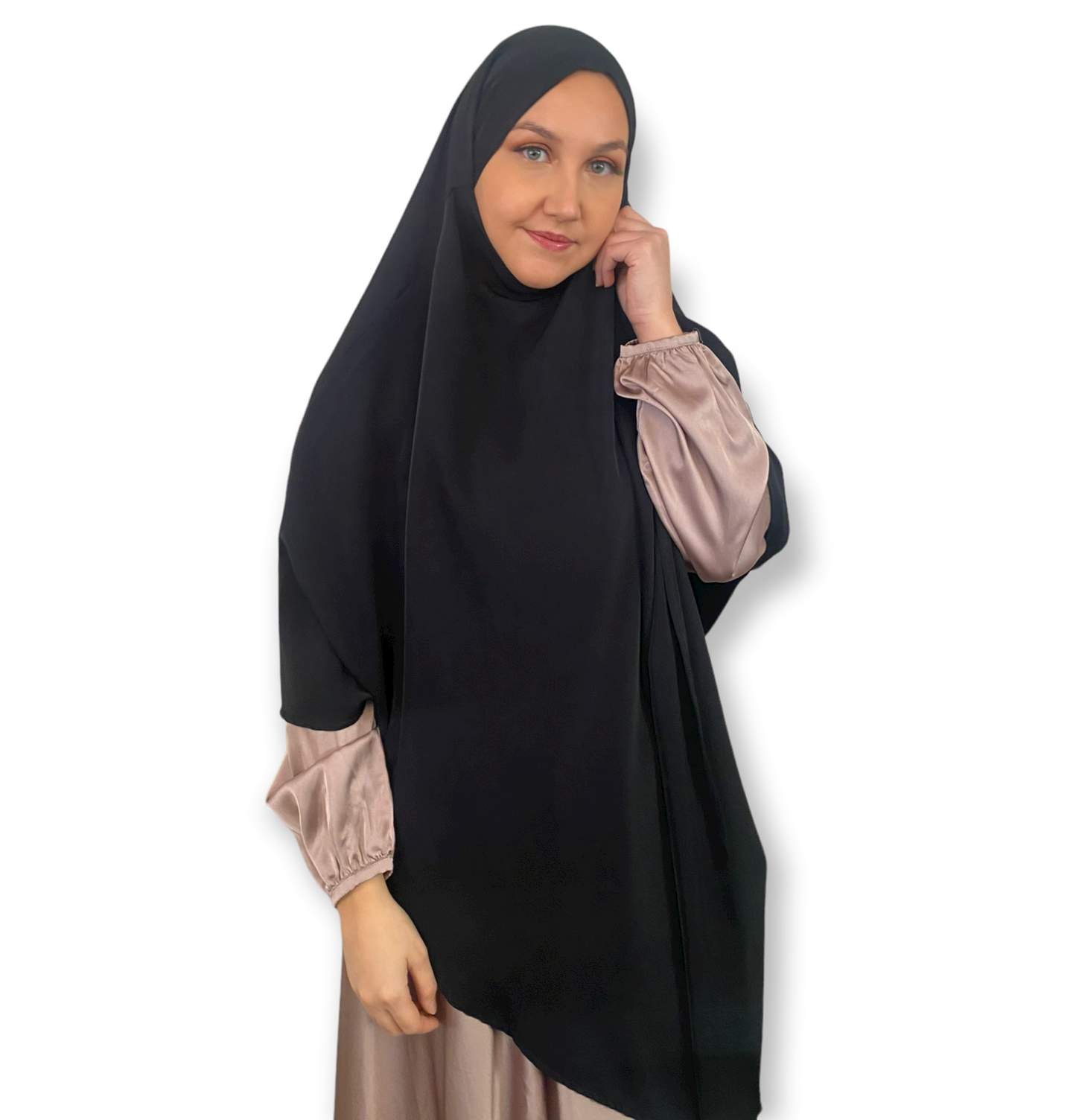 Khimar XL en Soie de Médine Luxe Noir