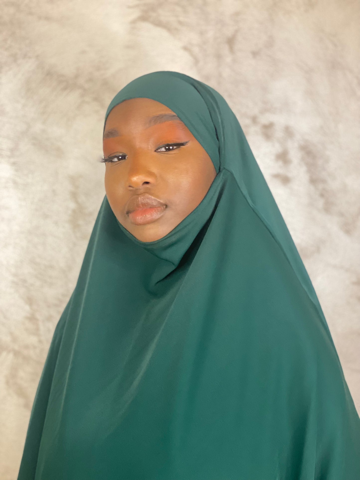 Khimar XL en Soie de Médine Luxe Vert Emeraude