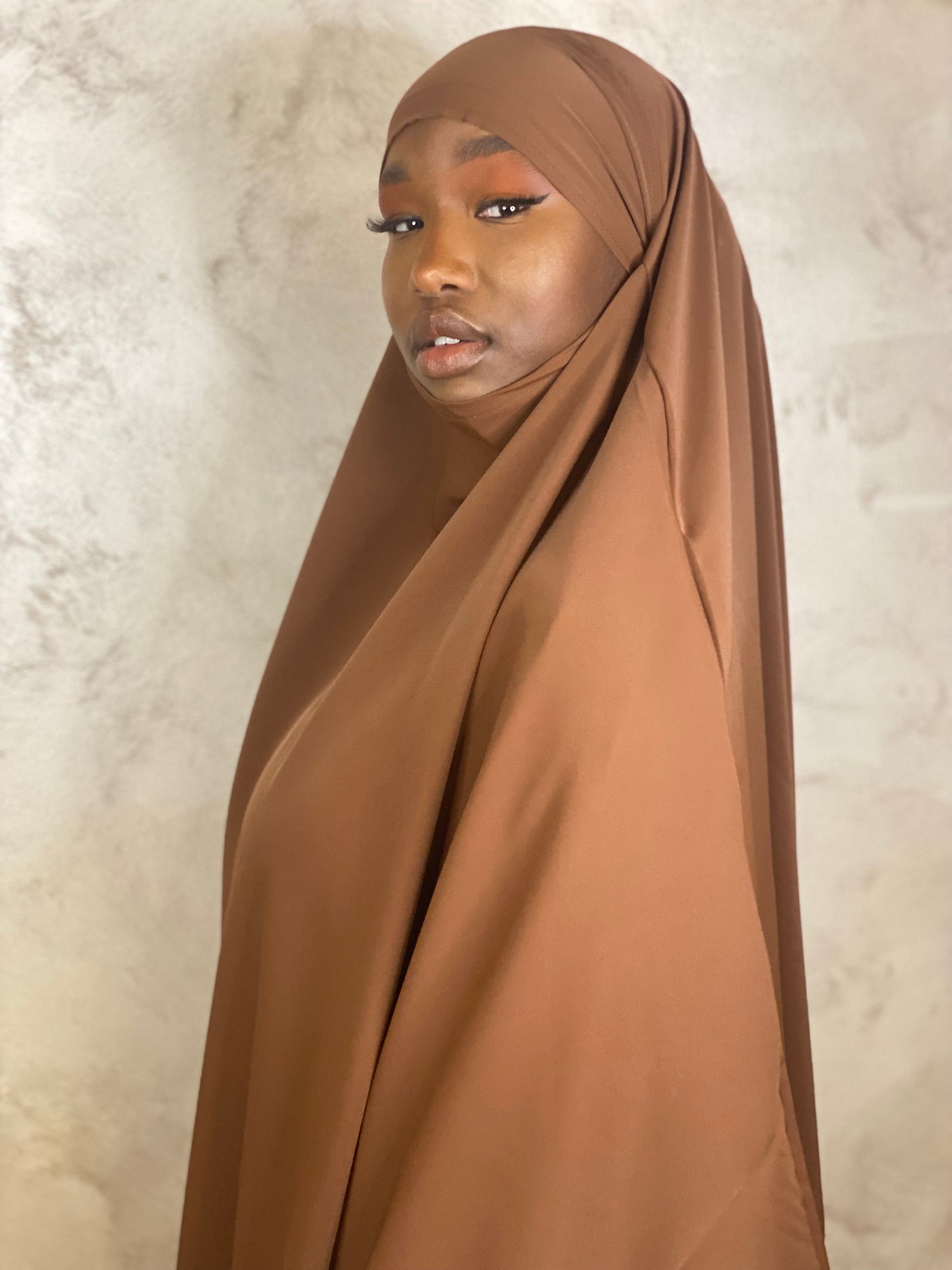 Khimar XL en Soie De Médine Luxe Marron