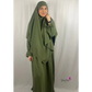 Ensemble abaya khimar - Vert kaki