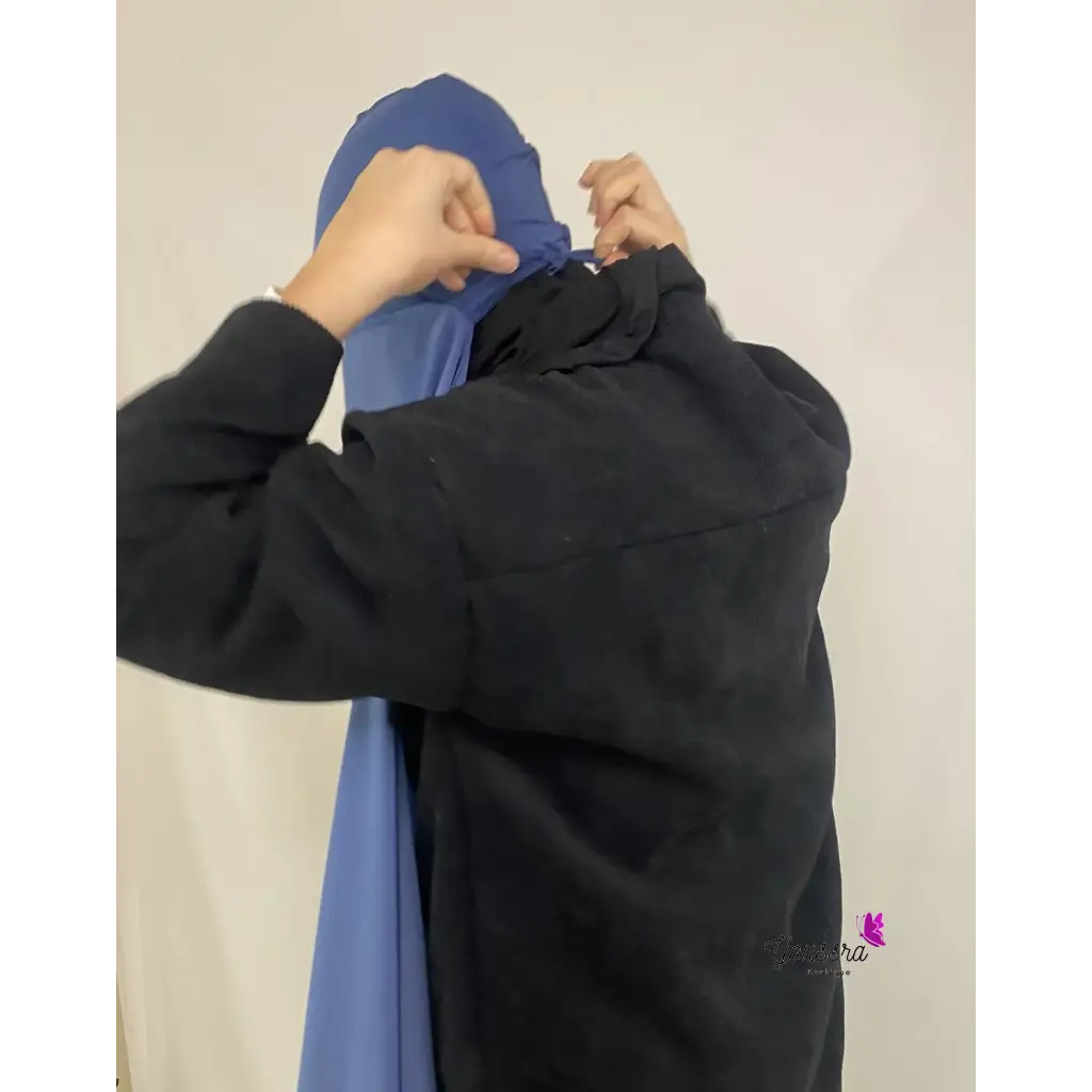 Hijab à Enfiler Soie de Médine Luxe Bleu Cobalt