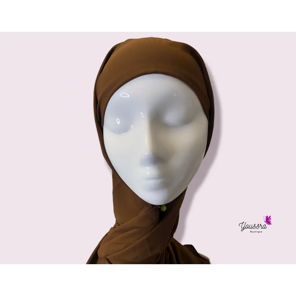 Hijab à Enfiler Soie de Médine Luxe Marron