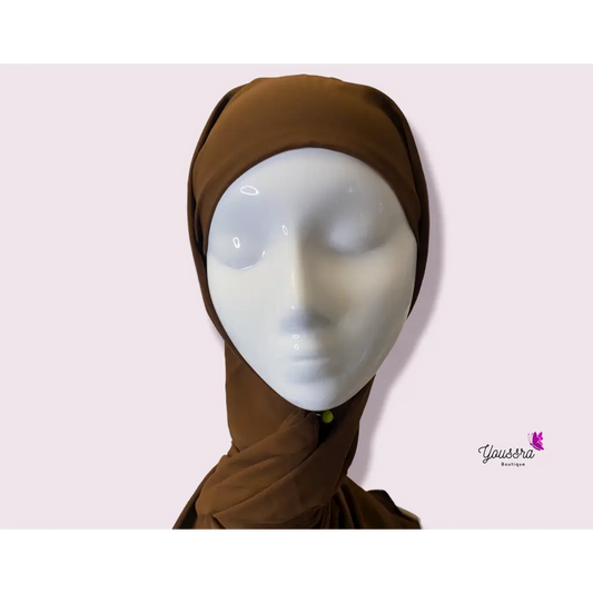 Hijab à Enfiler Soie de Médine Luxe Marron