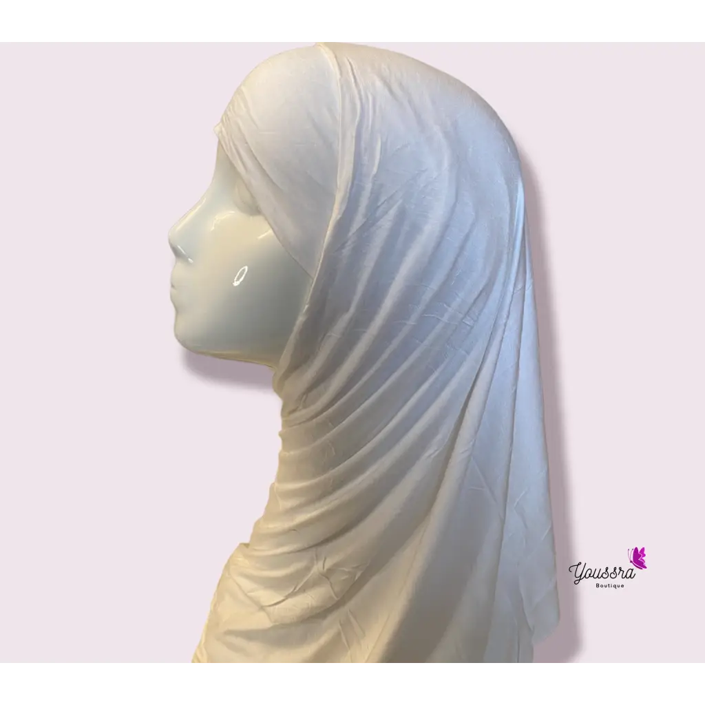 Hijab en Jersey à Enfiler Blanc