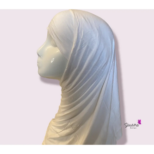 Hijab en Jersey à Enfiler Blanc