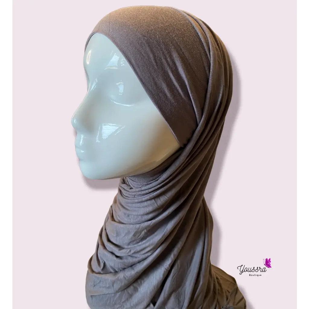 Hijab en Jersey à Enfiler Gris