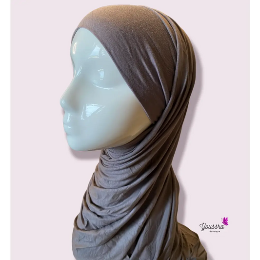 Hijab en Jersey à Enfiler Gris