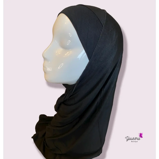 Hijab en Jersey à Enfiler Noir