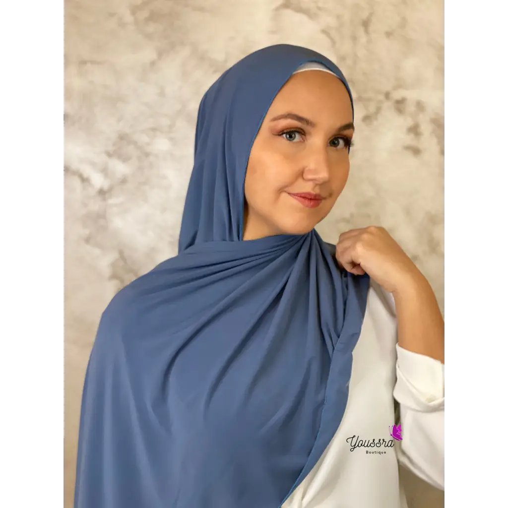 Hijab en Jersey Luxe Bleu Jeans