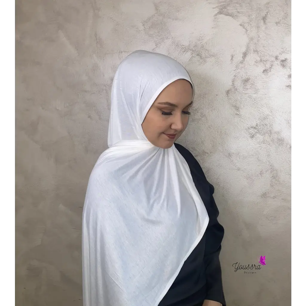 Hijab en Jersey Premium Blanc