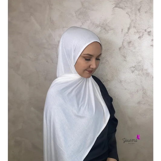 Hijab en Jersey Premium Blanc