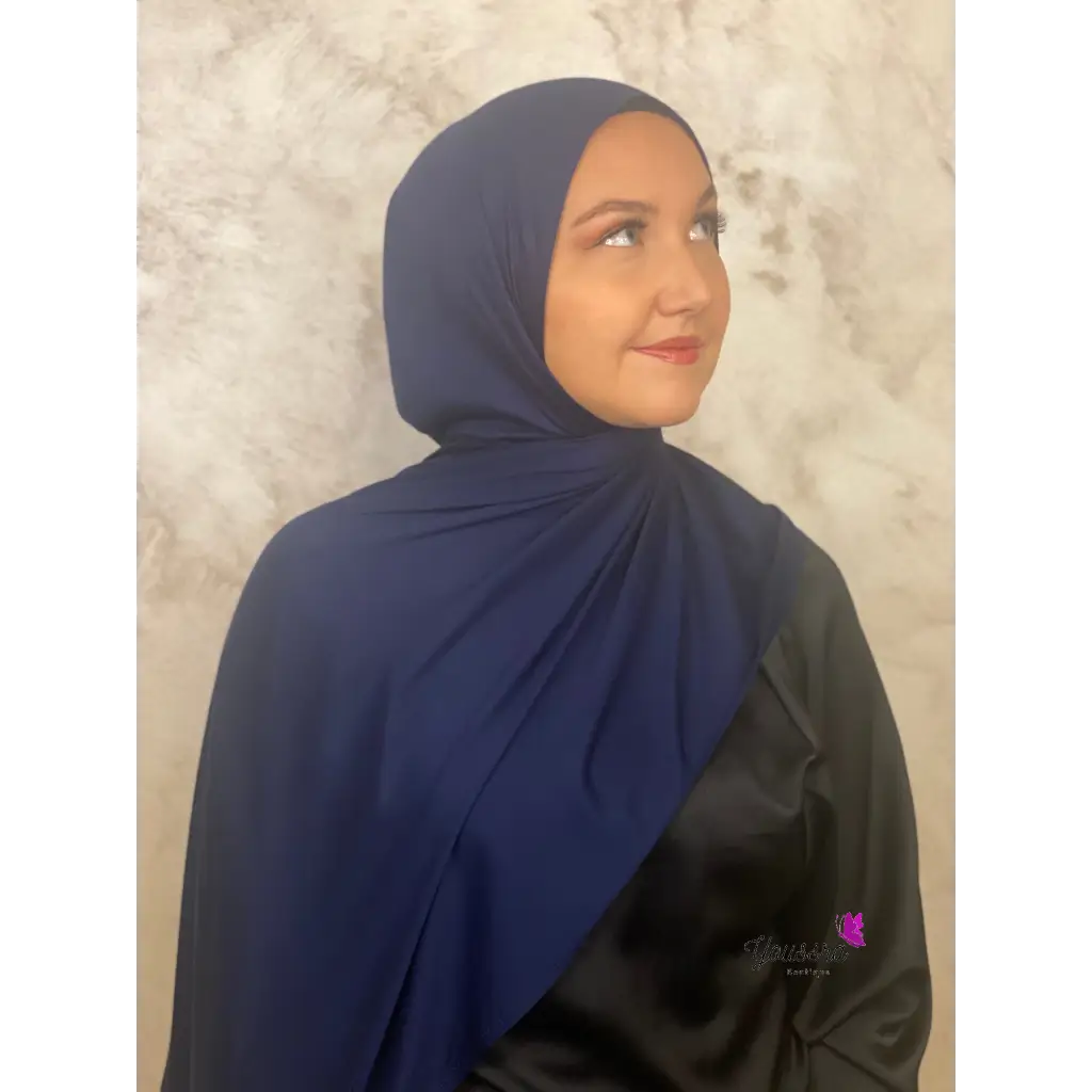 Hijab en Jersey Premium Bleu Marine