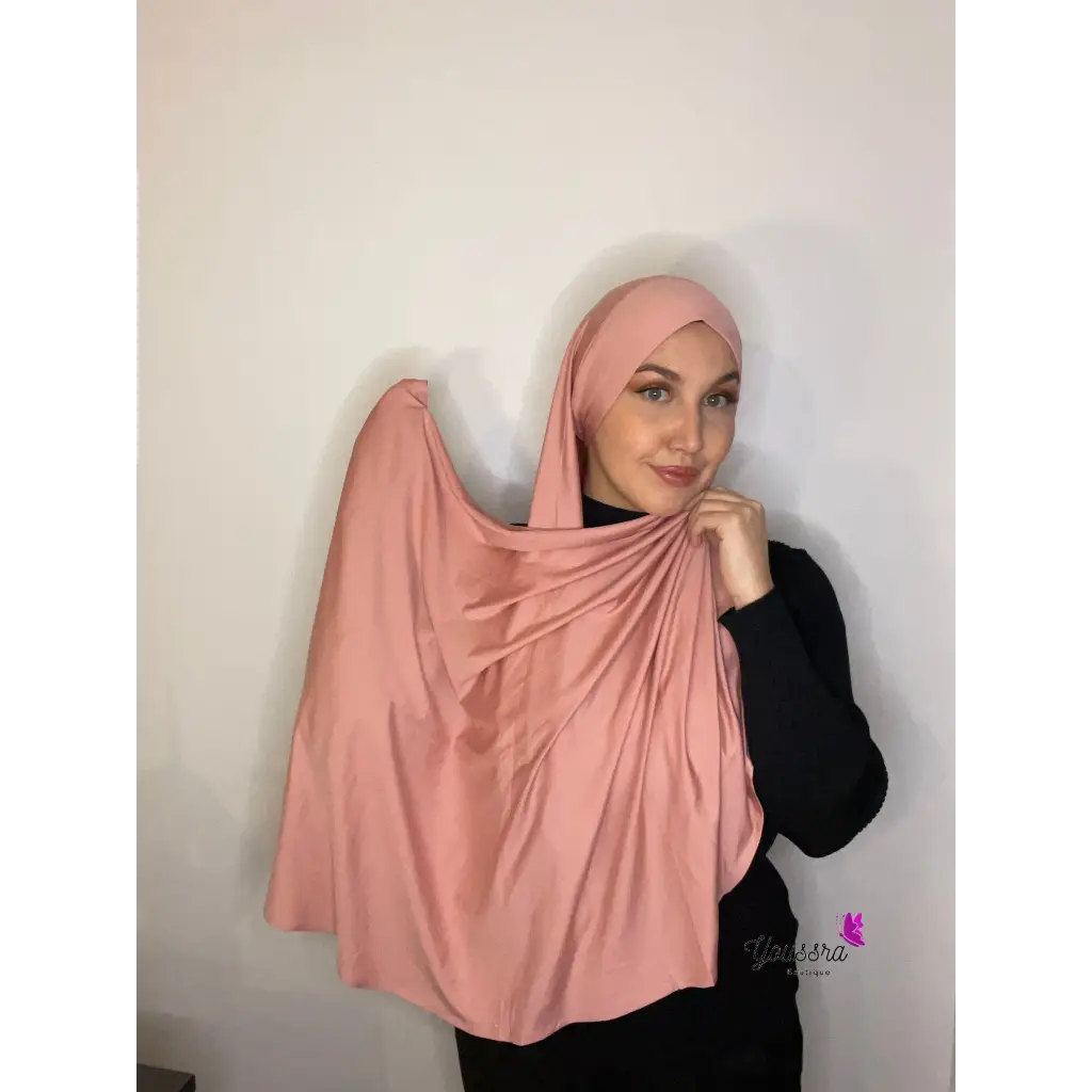 Hijab en Jersey Premium lycra à nouer - Rose