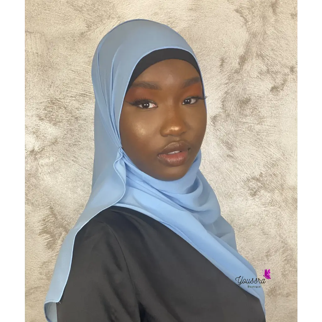 Hijab en Mousseline Bleu Ciel