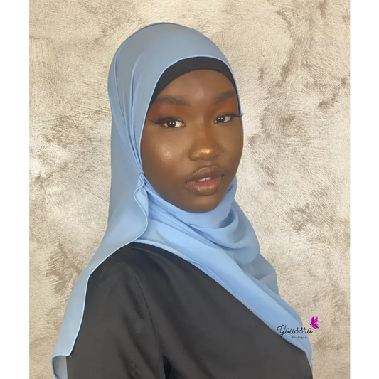 Hijab en Mousseline Bleu Ciel