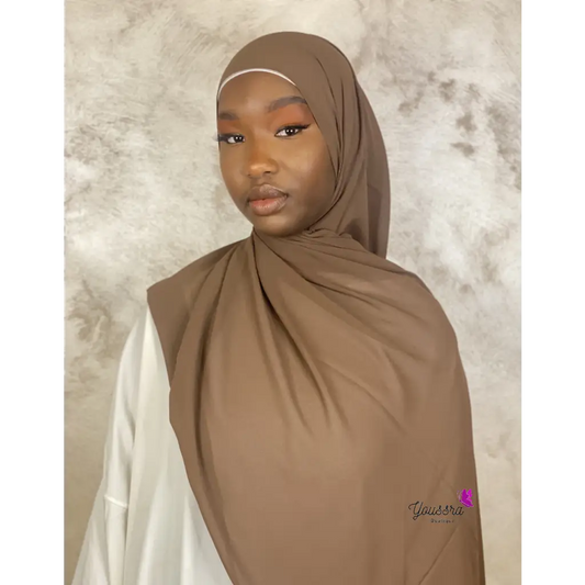 Hijab en Mousseline Marron