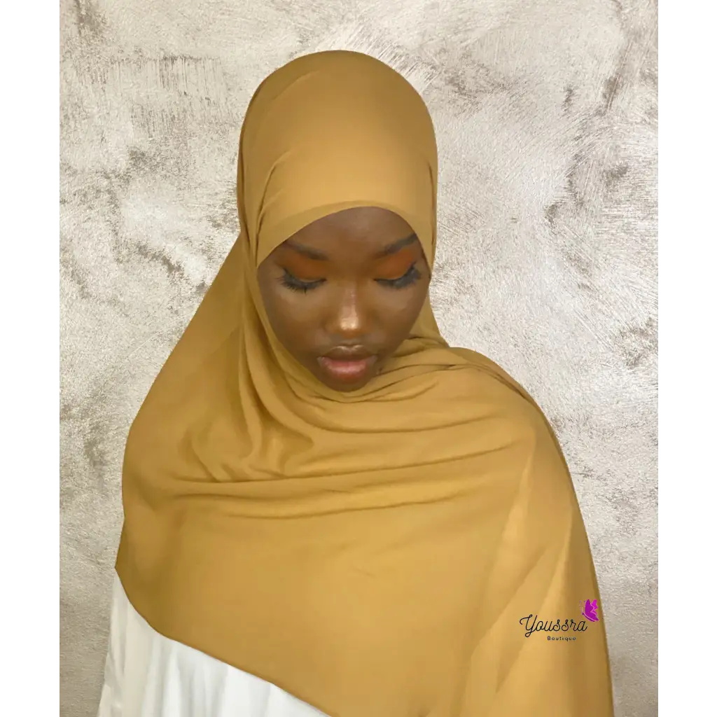 Hijab En Mousseline Moutarde