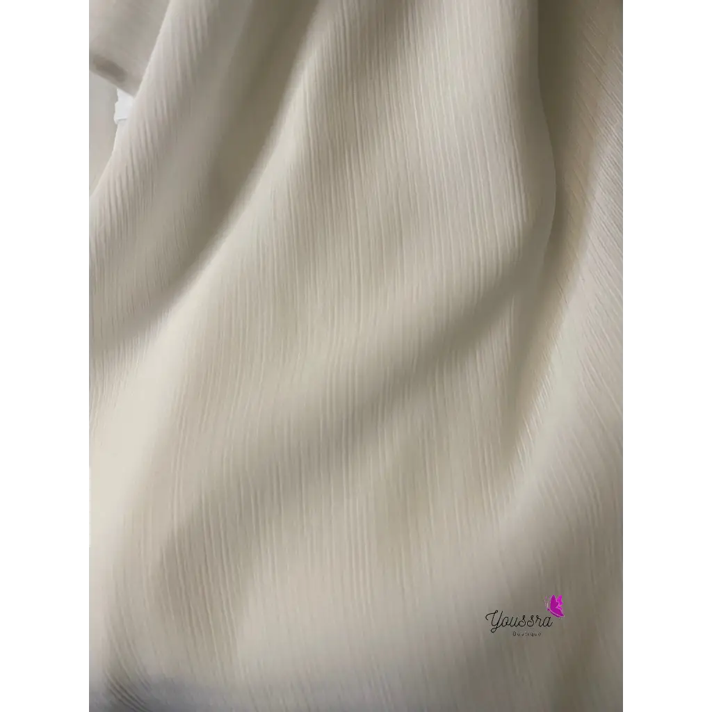 Hijab en Mousseline Rayée à Enfiler Blanc