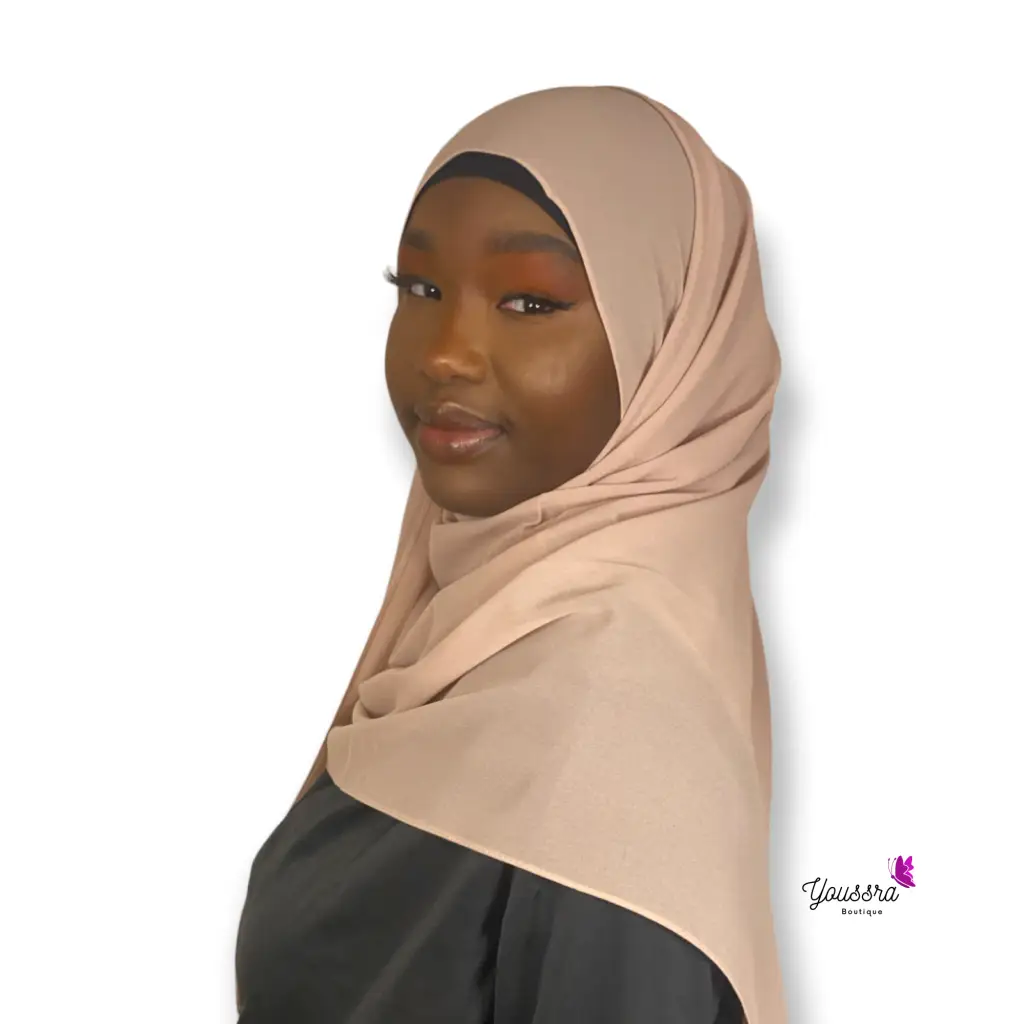 Hijab en Mousseline Rose Taupe