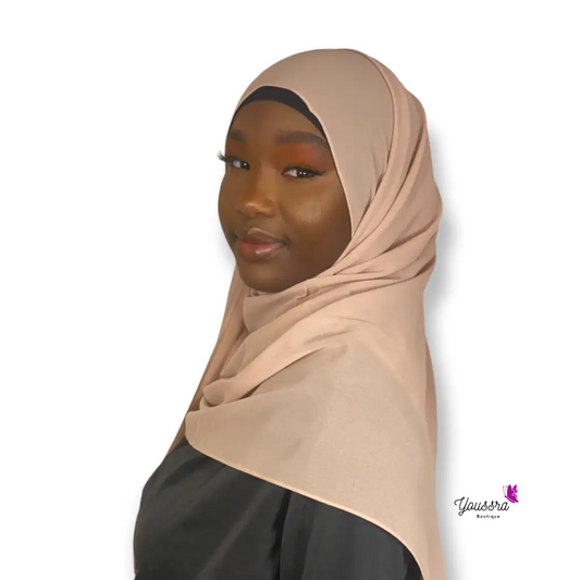 Hijab en Mousseline Rose Taupe