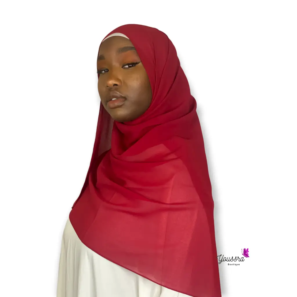 Hijab en Mousseline Rouge