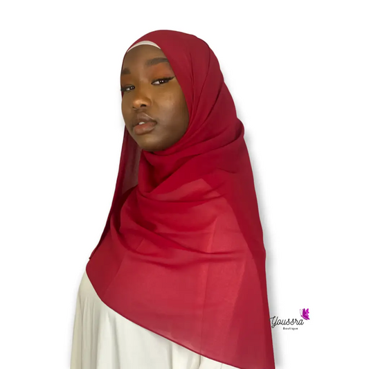 Hijab en Mousseline Rouge