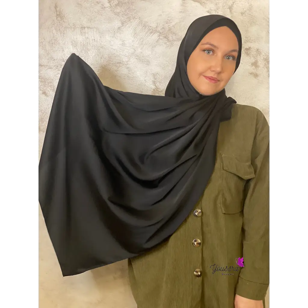 Hijab en Satin Noir