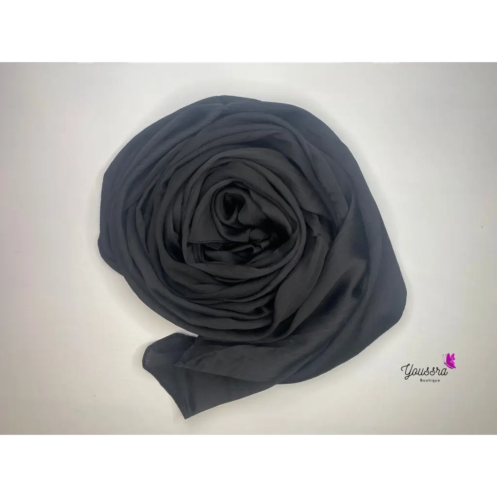 Hijab en Satin Rayé Noir