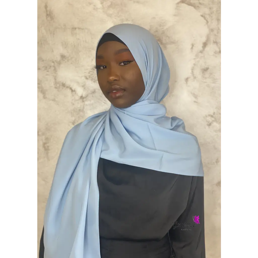 Hijab en Soie de Médine Luxe Bleu Ciel