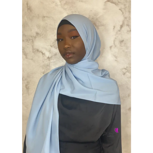 Hijab en Soie de Médine Luxe Bleu Ciel