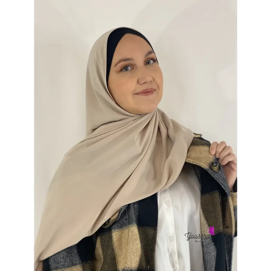 Hijab en Soie de Médine luxe Café Crème