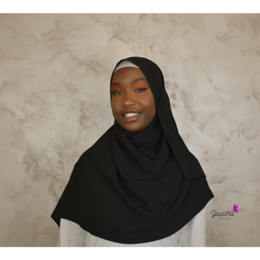 Hijab en Soie de Médine Luxe Noir