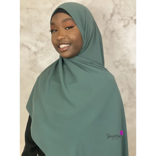 Hijab en Soie de Médine Luxe Vert Emeraude