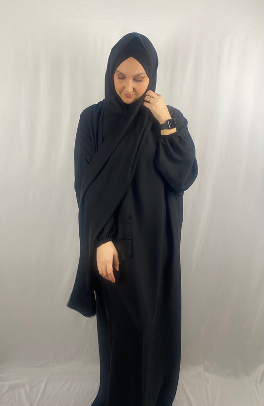 Abaya hijab intégré