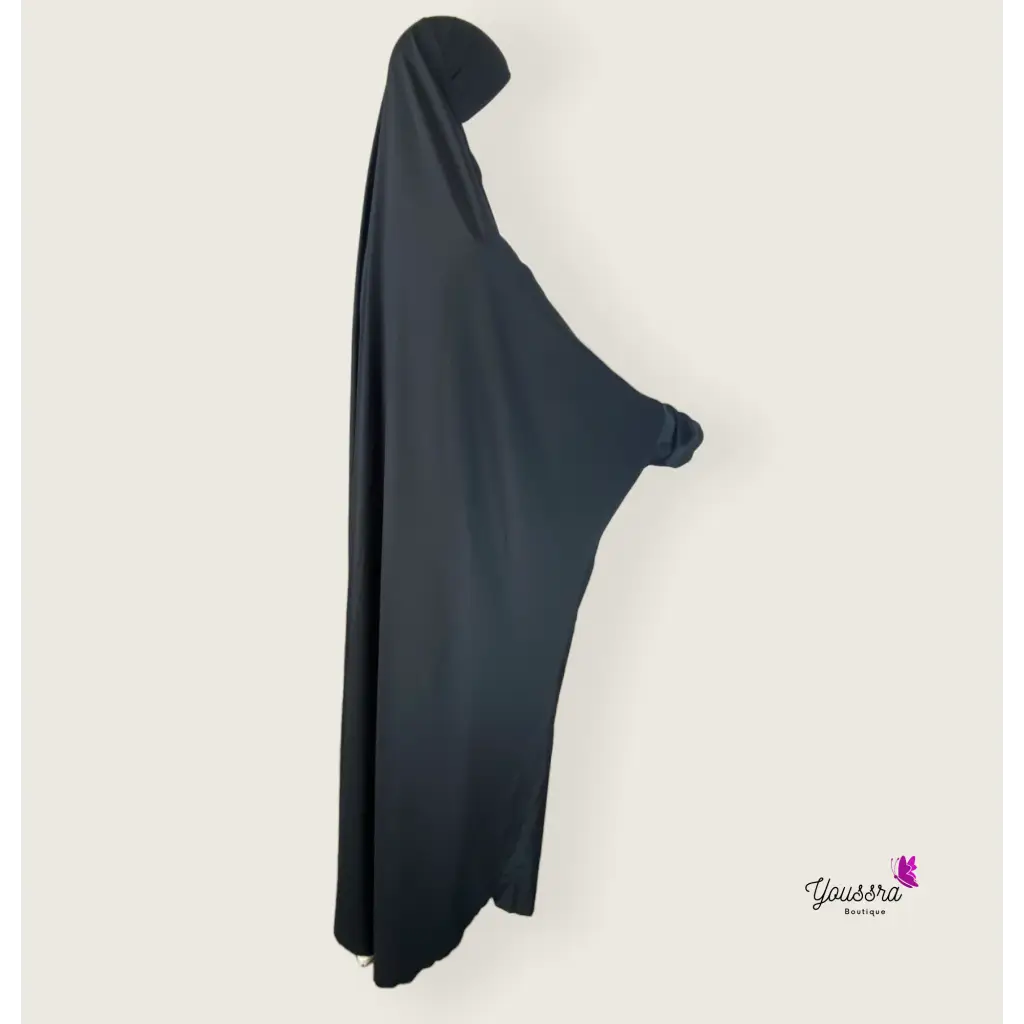 Jilbab 1 pièce en Soie de Médine - Noir