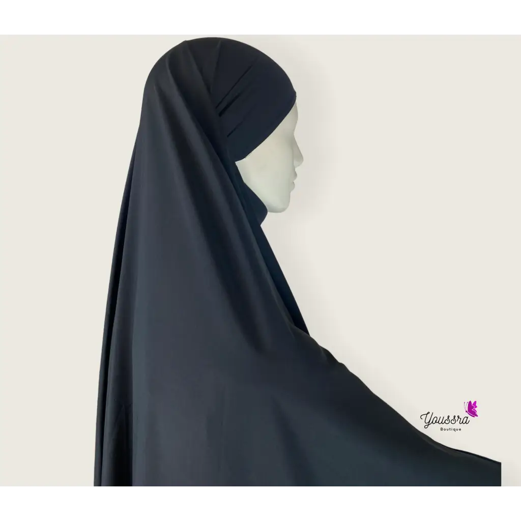 Jilbab 2 Pièces en Soie De Médine - Noir