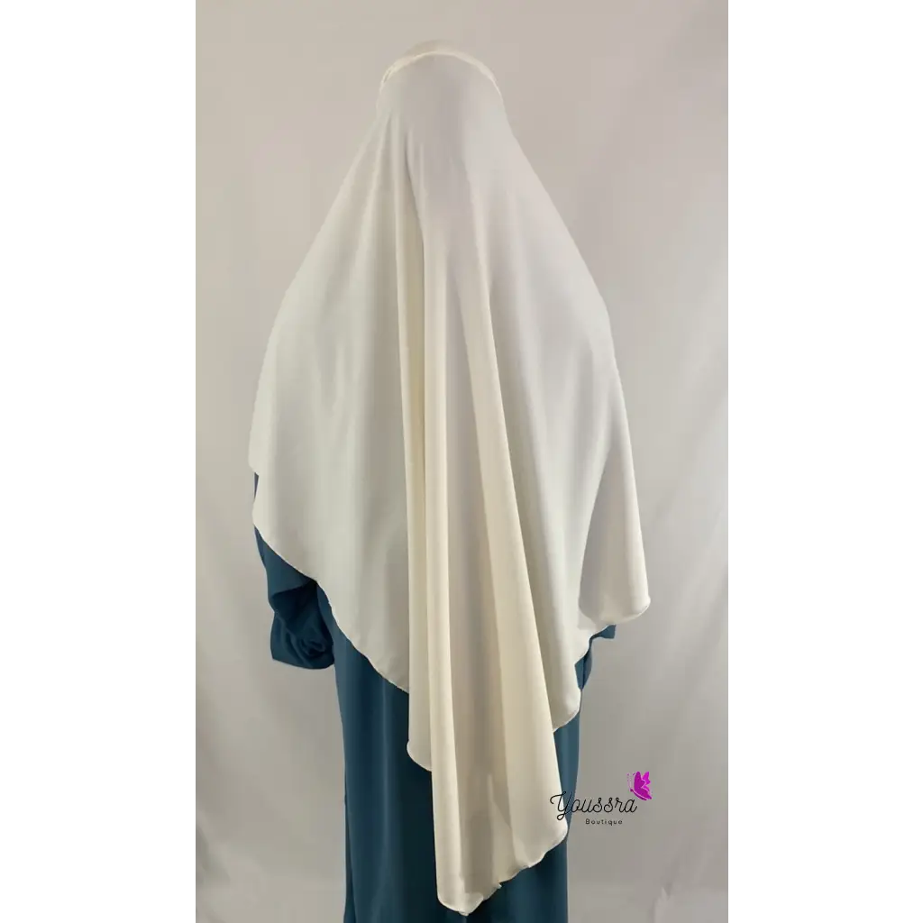 Khimar en Soie de Médine Blanc cassé